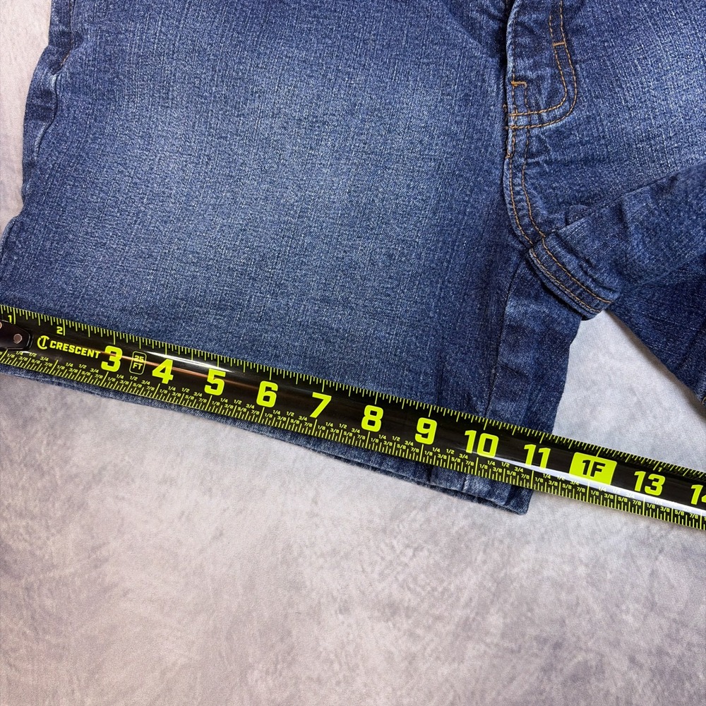 St Johns Bay Womens Denim Shorts Size 10 Dark Wash Stretch Mid Rise Casual Blue - Picture 7 of 9